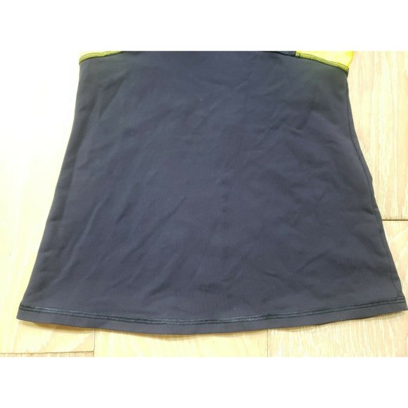 Athleta Tank Top XS Bra Blue Yellow Yoga Gym Padded Bra - Picture 2 of 7